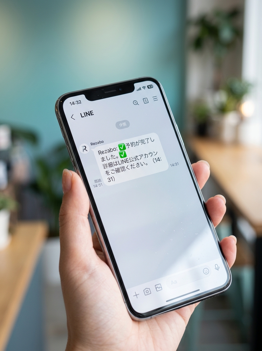 LINE booking notification demo mobile screen